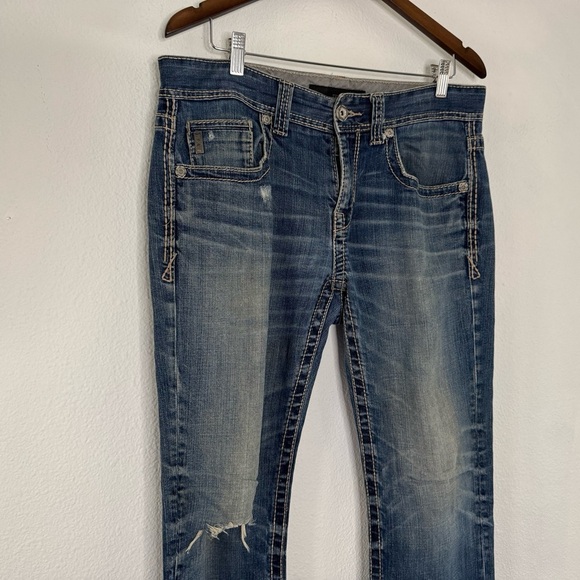 Buckle Black Denim Size 34 Regular Fit Distressed Fade No. 3 Style# BBLA313 BKE - Picture 2 of 13